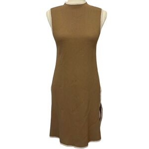 DISSH RIBBED KNIT TAN SLEVELESS DRESS SIZE M